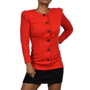 Vintage All That Jazz Blazer Dress Red Twofer Shoulder Pads Mini Buttons Small 4